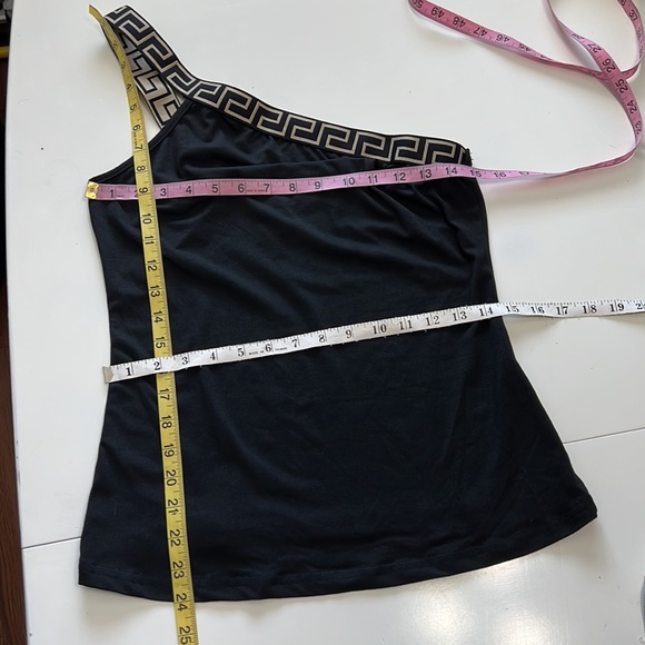 New Designer Inspired One Shoulder Black Knit Top Size L - Picture 5 of 9